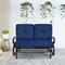 Costway 2-Person Outdoor Swing Glider Chair Bench Loveseat Cushioned Sofa Blue/Beige/Grey/Navy